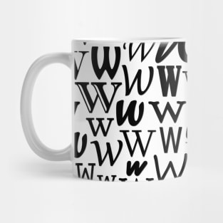 W - Typography (Black) Mug